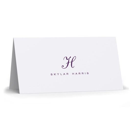 Classic Script Initial Folded Monarch Cards